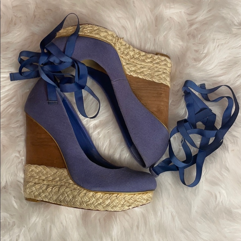 BCBG Denim Wedges